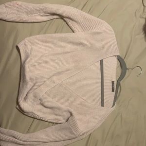 Pink SHEIN sweater size M wrap around low cut cropped